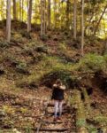 women walking in the woods