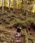 women walking in the woods