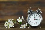 alarm clock and flowers